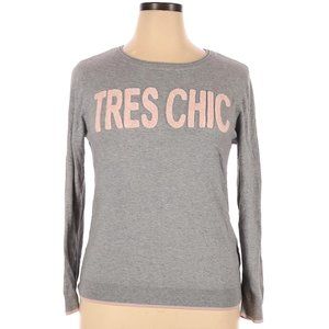 IVN*ELLE Heather Gray Pullover Long Sleeve Sweater